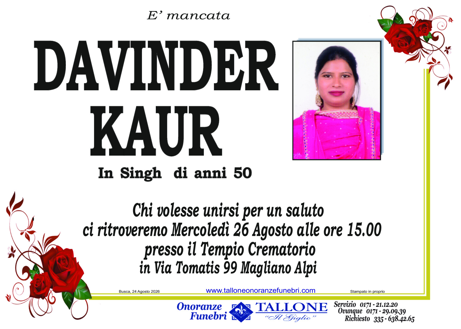 Davinder Kaur<small class='fs-20'><br/>In Singh</small>